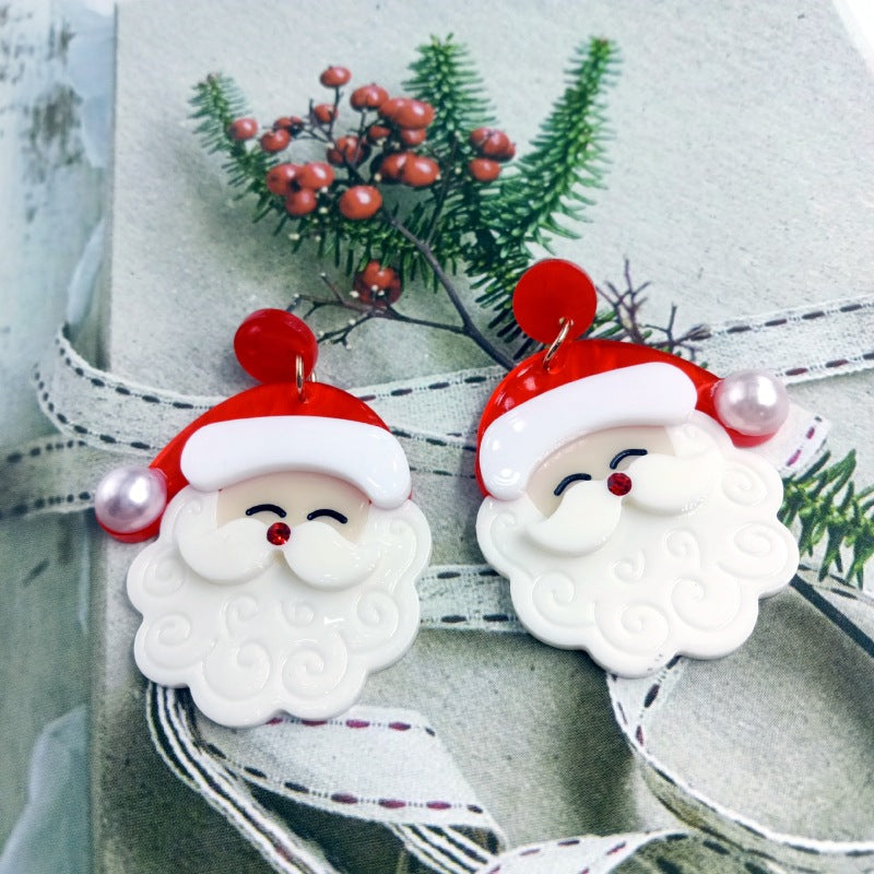 Wholesale Three-Dimensional Acrylic Sheet Christmas Earrings Holiday Ornaments